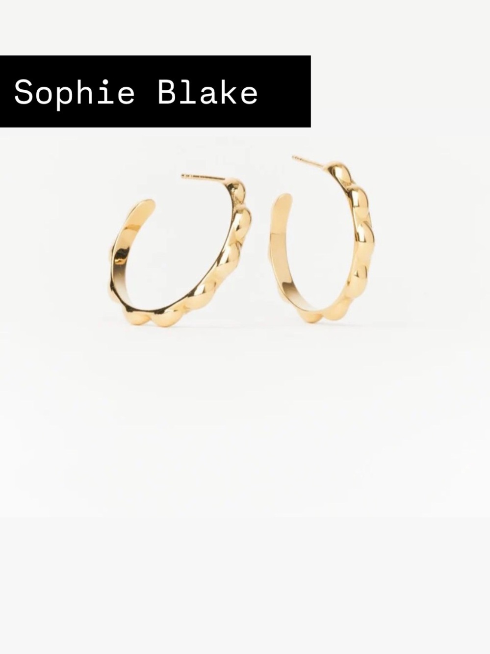 Sophie b. Shiny Gold Scalloped Hoop Earrings NWT